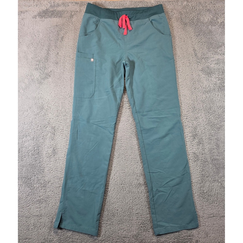 FIGS Livingston Scrub Pants Women Small Tall Lot of 2 Green Teal Straight Leg - Picture 9 of 16